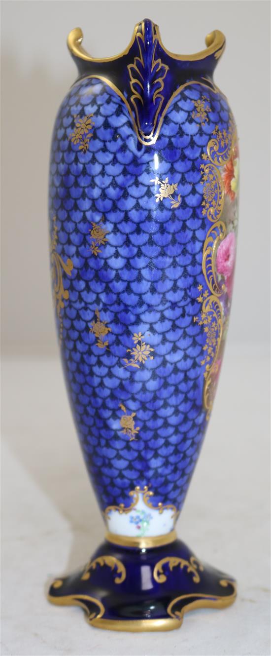 A Royal Doulton floral bouquet painted vase, signed E. Wood, c.1910, 20.4cm